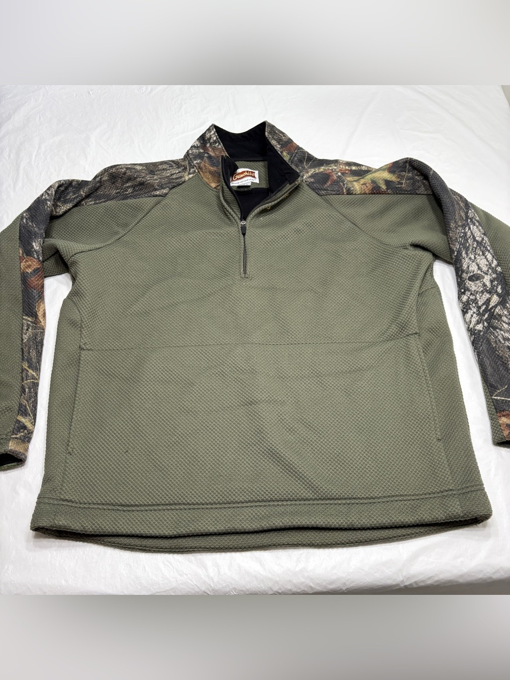 Gamehide Green Camo 1/4 Zip Pullover Fleece Sweatshirt Men’s Large